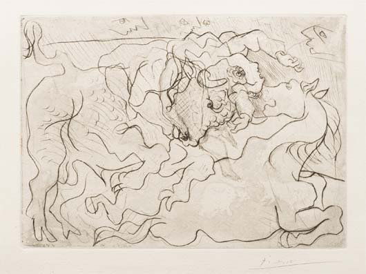 Bullfight, the death of the torero, 1933